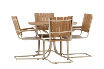 Holmsund Spisegruppe Udendørs 4-personers - Beige - Havemøbler - Udendørsgruppe - Havesæt