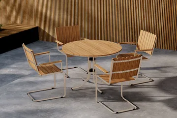 Holmsund Spisegruppe Udendørs 4-personers - Beige - Havemøbler - Udendørsgruppe - Havesæt