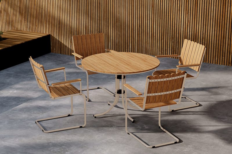 Holmsund Spisegruppe Udendørs 4-personers - Beige - Havemøbler - Udendørsgruppe - Havesæt