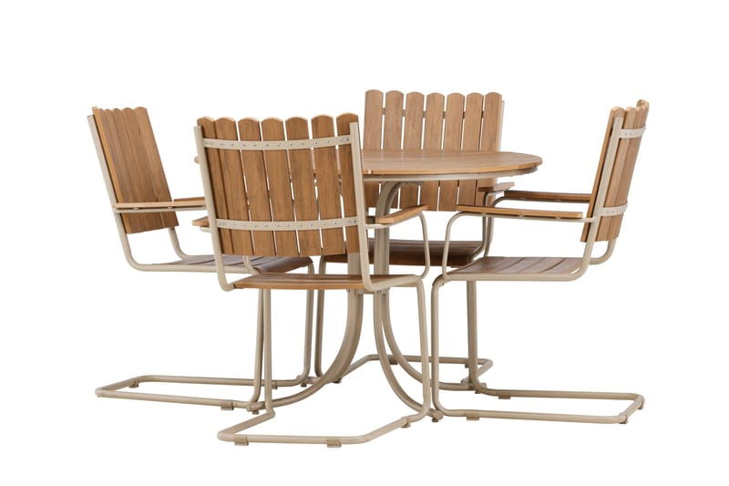 Holmsund Spisegruppe Udendørs 4-personers - Beige - Havemøbler - Udendørsgruppe - Havesæt