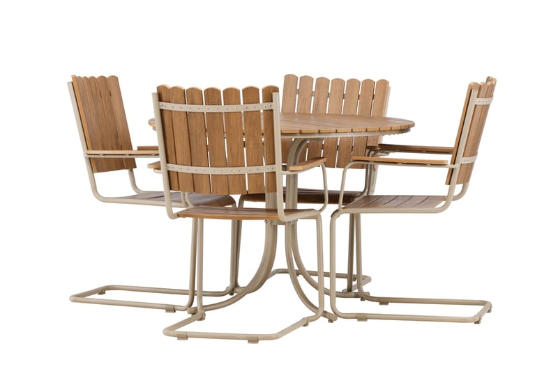 Holmsund Spisegruppe Udendørs 4-personers - Beige - Havemøbler - Udendørsgruppe - Havesæt