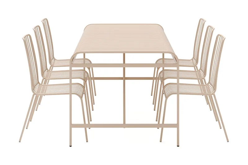 Jarva Spisegruppe 200 cm med 6 Jarva Spisebordsstole, Beige