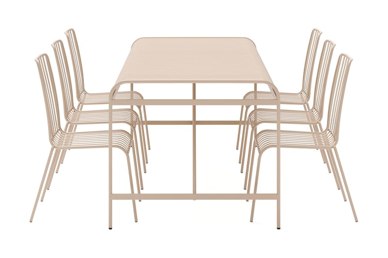Jarva Spisegruppe 200 cm med 6 Jarva Spisebordsstole, Beige