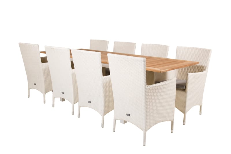 Katima Spisebordssæt 160 cm med 8 st Kalkfeld Stole - Venture Home - Havesæt