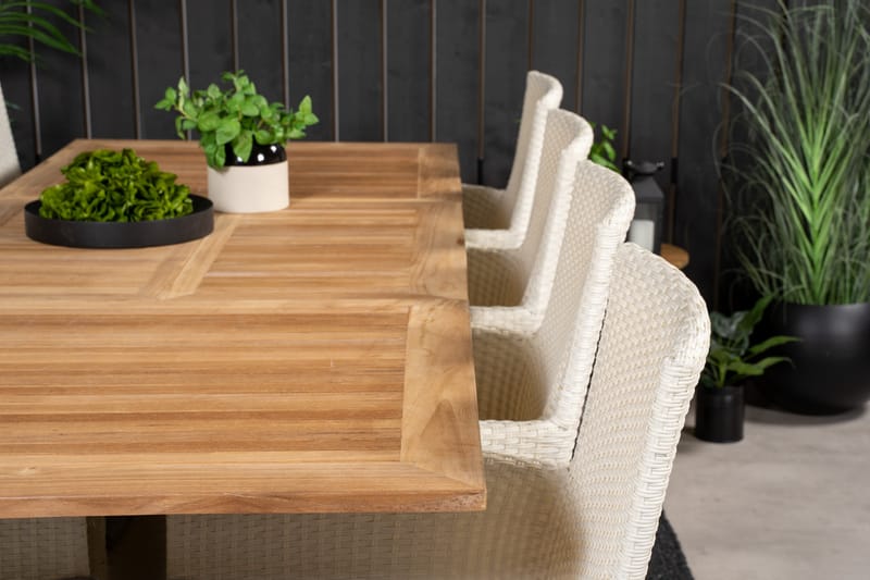 Katima Spisebordssæt 160 cm med 8 st Kalkfeld Stole - Venture Home - Havesæt