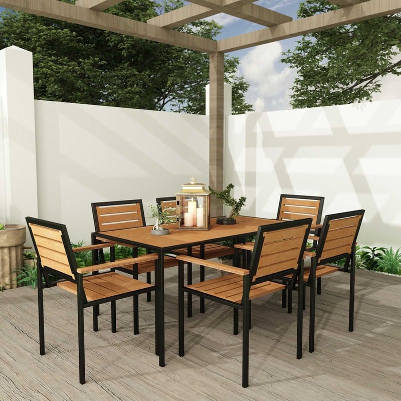 Klyren Spisegruppe med 6 Stolar Udendørs - Natur - Havemøbler - Udendørsgruppe - Havesæt