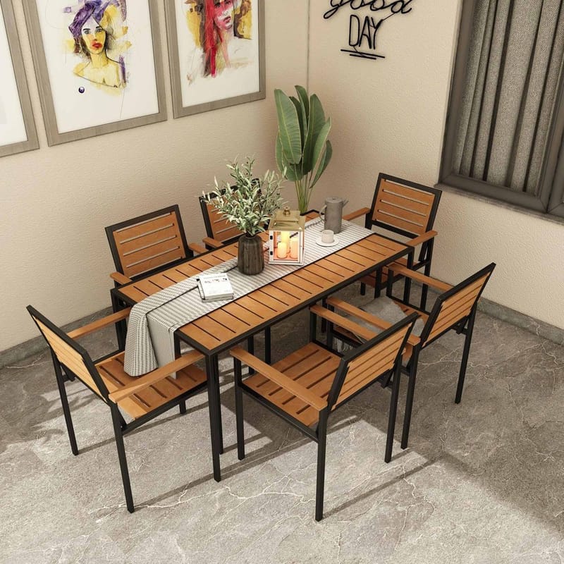 Klyren Spisegruppe med 6 Stolar Udendørs - Natur - Havemøbler - Udendørsgruppe - Havesæt