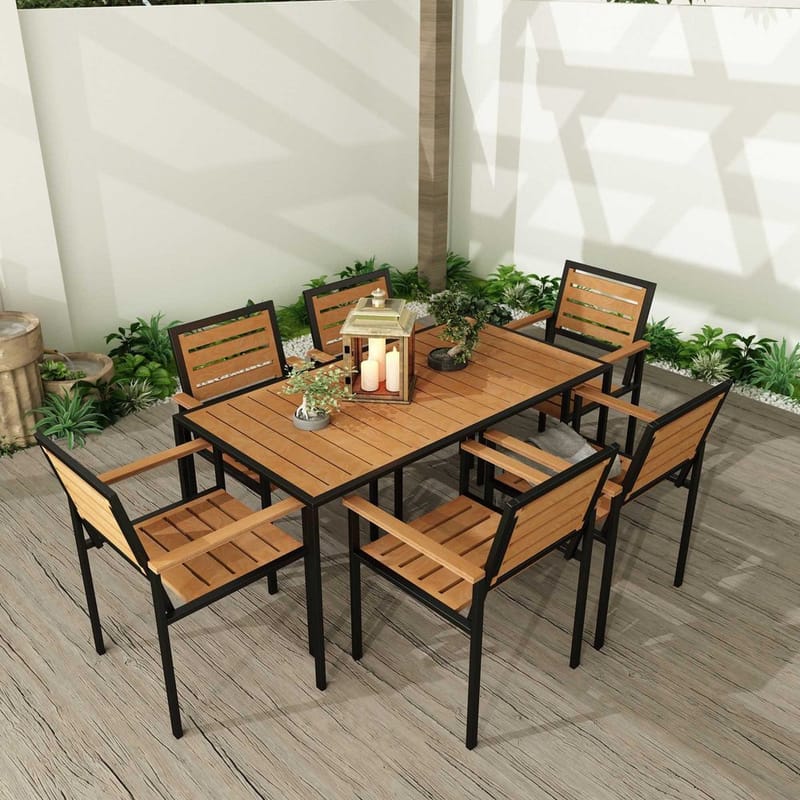 Klyren Spisegruppe med 6 Stolar Udendørs - Natur - Havemøbler - Udendørsgruppe - Havesæt