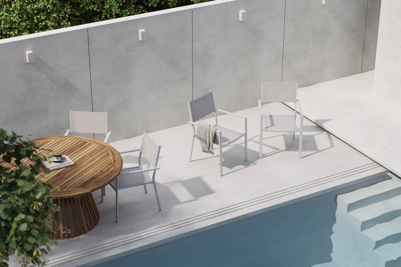 Lakenview Rundt Spisebord 150 cm med 6 Las Vegas Armlænsstole - Natur - Havemøbler - Udendørsgruppe - Havesæt