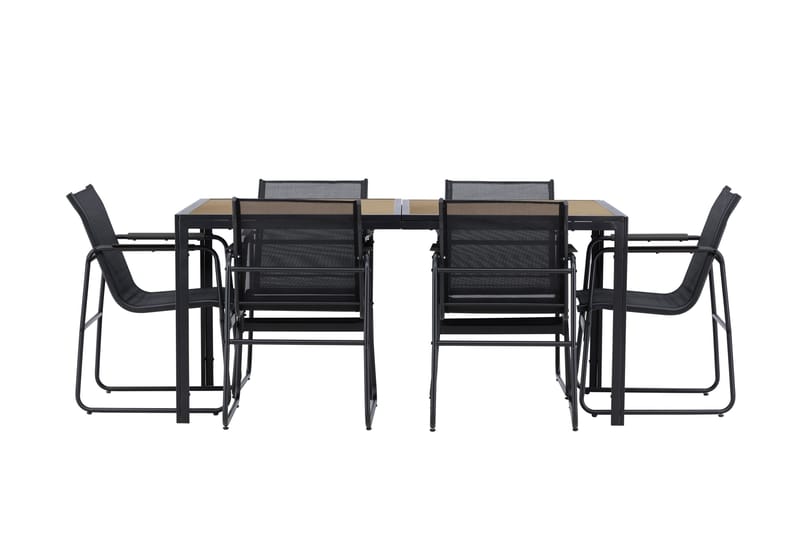 Lampedusa Spisegruppe Udendørs 6-personers, Sort