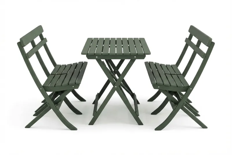 Landet udendørs spisegruppe 118x70x74 cm med 2 sofaer - Grøn - Havemøbler - Udendørsgruppe - Havesæt