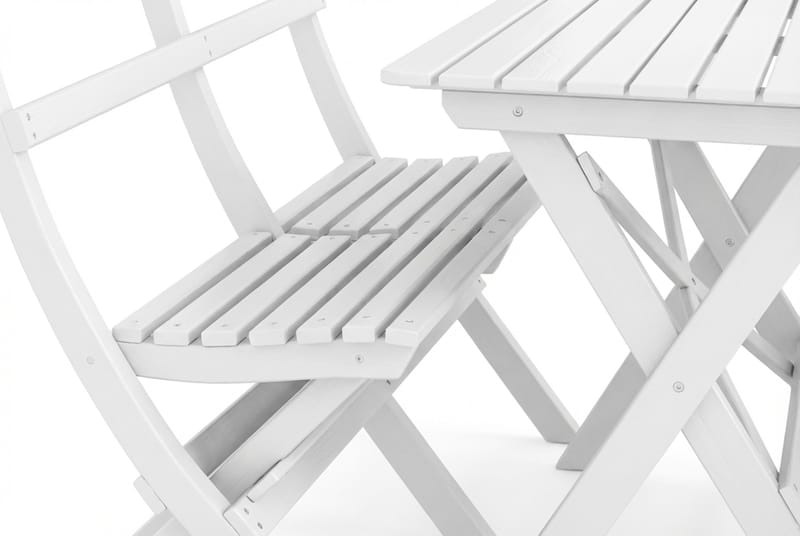 Landet udendørs spisegruppe 118x70x74 cm med 2 sofaer - Hvid - Havemøbler - Udendørsgruppe - Havesæt