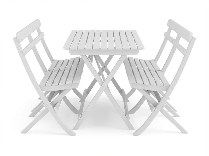 Landet udendørs spisegruppe 118x70x74 cm med 2 sofaer - Hvid - Havemøbler - Udendørsgruppe - Havesæt
