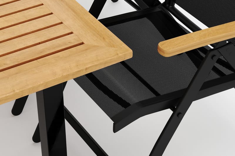 Las Vegas udendørs spisegruppe udtrækkelig 220x280x100 cm med 8 Las Vegas positionsstole - Sort - Havemøbler - Udendørsgruppe - Havesæt