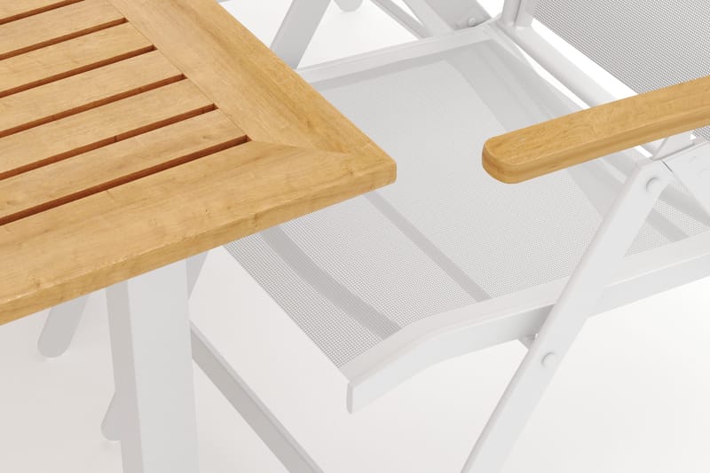 Las Vegas udendørs spisegruppe udtrækkelig 220x280x100 cm med 8 Las Vegas positionsstole - Hvid - Havemøbler - Udendørsgruppe - Havesæt