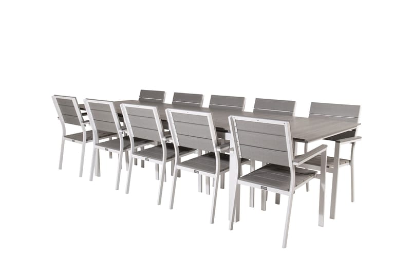 Levels Spisegruppe + 10 stole - Havemøbler - Udendørsgruppe - Havesæt