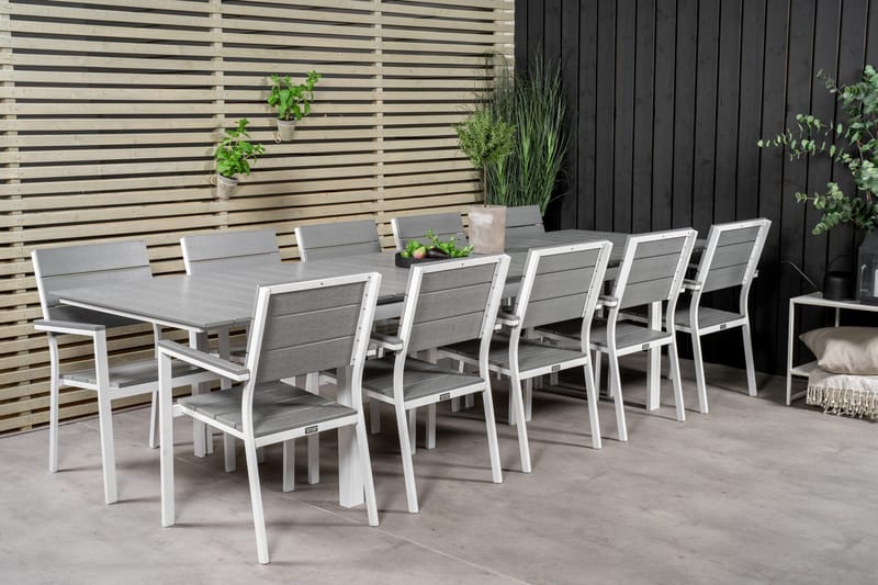 Levels Spisegruppe + 10 stole - Havemøbler - Udendørsgruppe - Havesæt