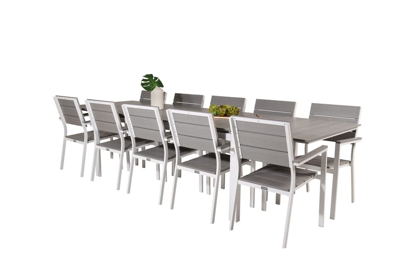 Levels Spisegruppe + 10 stole - Havemøbler - Udendørsgruppe - Havesæt