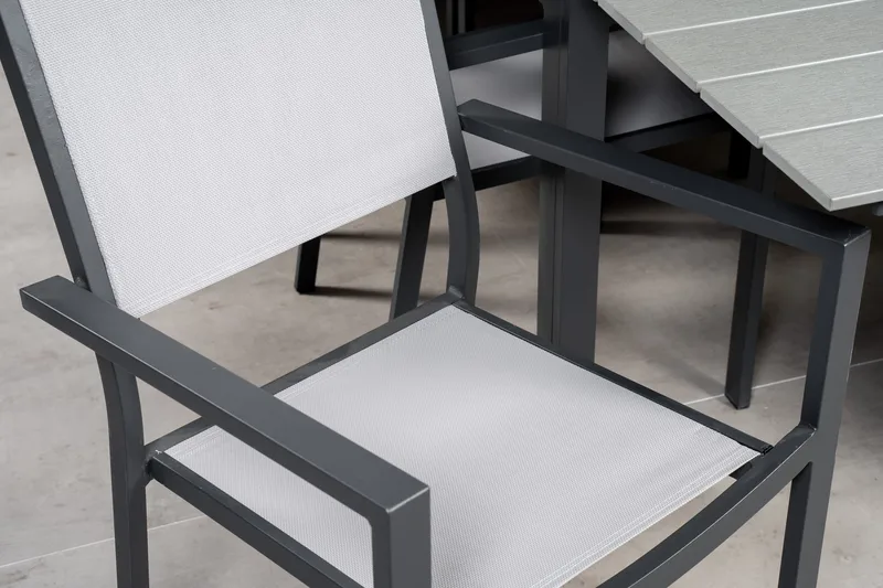 Levels Spisegruppe 225-325 cm Rektangulær med 10 Copacabana Stole - Grå - Havemøbler - Udendørsgruppe - Havesæt