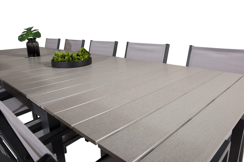 Levels Spisegruppe 225-325 cm Rektangulær med 10 Copacabana Stole - Grå - Havemøbler - Udendørsgruppe - Havesæt