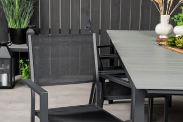 Levels Spisegruppe 230-310 cm Rektangulær med 6 Copacabana Stole - Sort - Havemøbler - Udendørsgruppe - Havesæt
