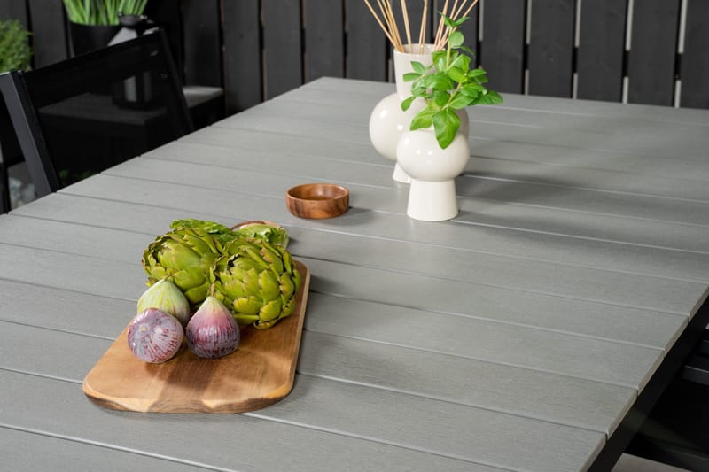 Levels Spisegruppe 230-310 cm Rektangulær med 6 Copacabana Stole - Sort - Havemøbler - Udendørsgruppe - Havesæt