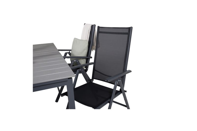 Levels Udvideligt Spisebordssæt 160cm + 4 Break Stole Sort/G - Venture Home - Havemøbler - Udendørsgruppe - Havesæt