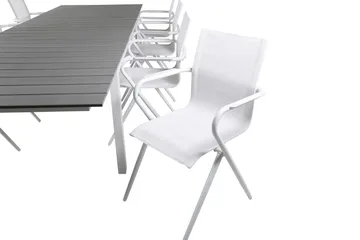 Levels Udvideligt Spisebordssæt 229cm + 8 Alina Stole - Sort/Grå - Havemøbler - Udendørsgruppe - Havesæt