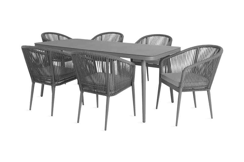 Møbelsæt ECCO med 6 stole Aluminiumramme - Havesæt