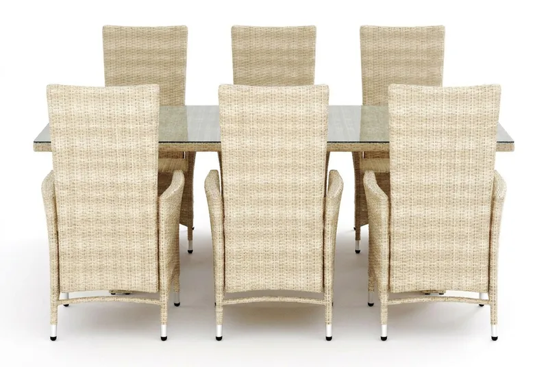 Majestic Matgrupp Utomhus 210 + 6 Jenny Ställbar Fåtölj Comfort Garden Beige - Havemøbler - Udendørsgruppe - Havesæt