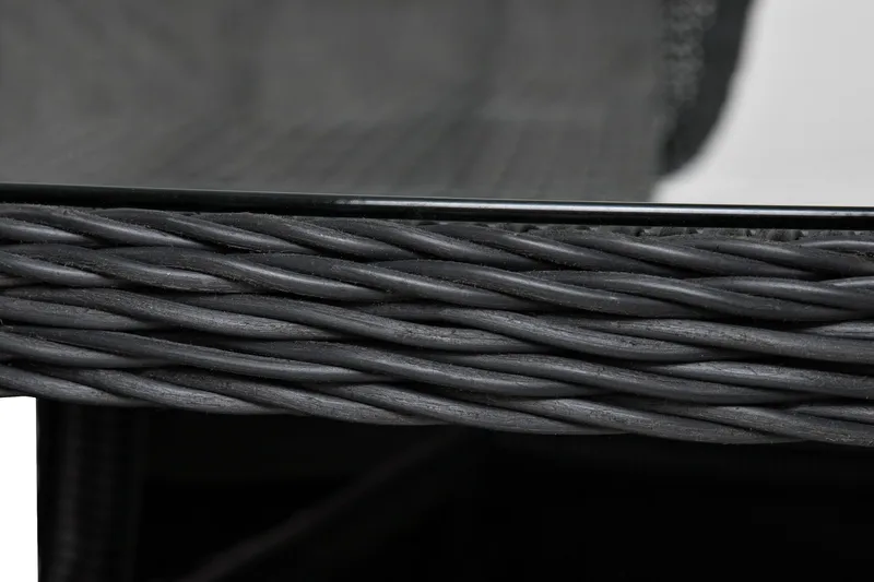 Marcus Spisebordssæt 140 Rund + 4 Lænestole m Hynde - Sort - Havemøbler - Udendørsgruppe - Havesæt