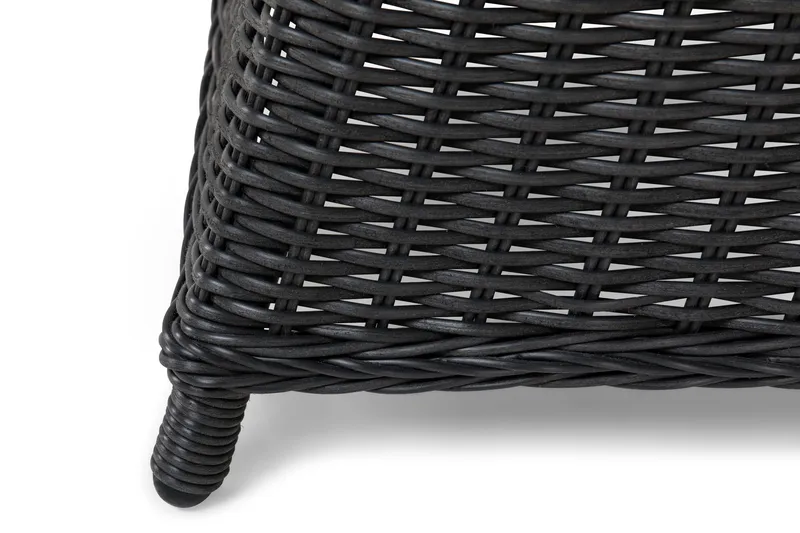 Marcus Spisebordssæt 140 Rund + 4 Lænestole m Hynde - Sort - Havemøbler - Udendørsgruppe - Havesæt