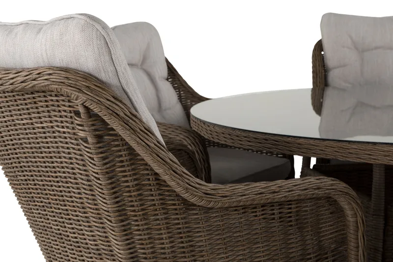 Marcus Spisebordssæt 140 Rund + 6 Lænestole m Hynde - Natur - Havemøbler - Udendørsgruppe - Havesæt