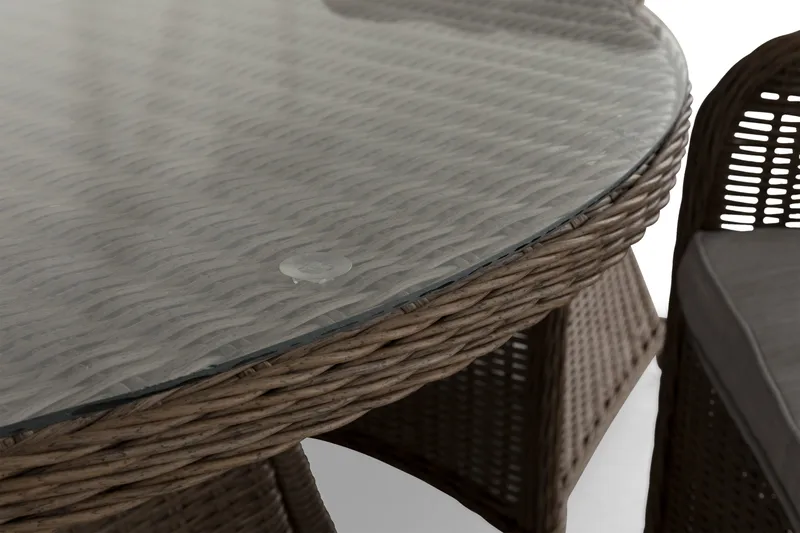 Marcus Spisebordssæt 140 Rund + 6 Lænestole m Hynde - Natur - Havemøbler - Udendørsgruppe - Havesæt