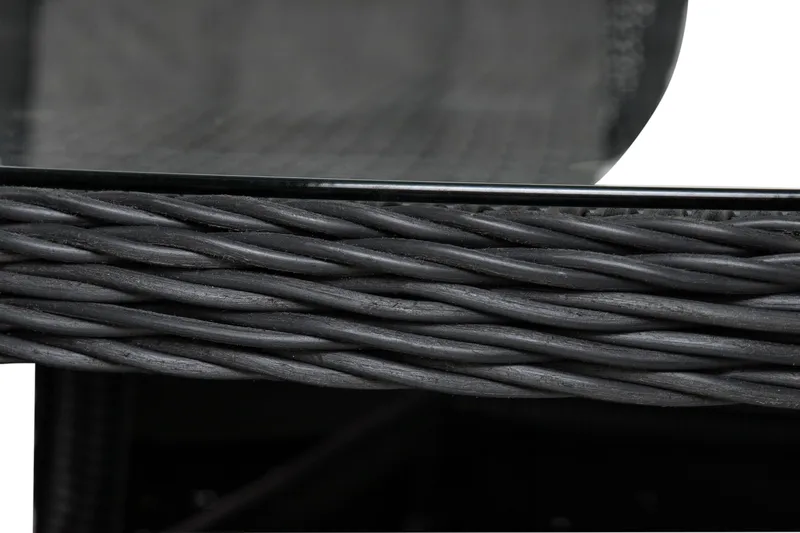 Marcus Spisebordssæt 140 Rund + 6 Lænestole m Hynde - Sort - Havemøbler - Udendørsgruppe - Havesæt