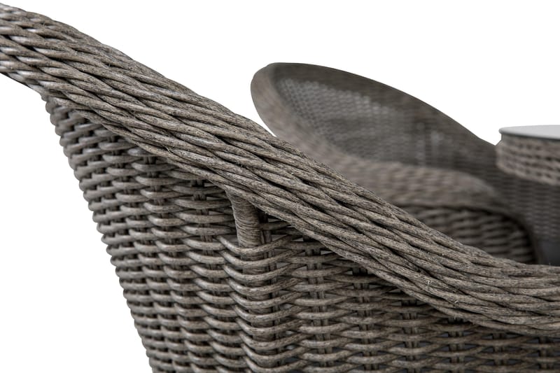 Marcus Spisebordssæt 140 Rund + 6 Light Lænestole m Hynde - Grå - Havemøbler - Udendørsgruppe - Havesæt