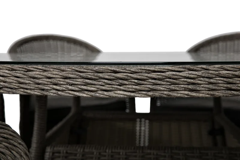 Marcus Spisebordssæt 140 Rund + 6 Light Lænestole m Hynde - Grå - Havemøbler - Udendørsgruppe - Havesæt