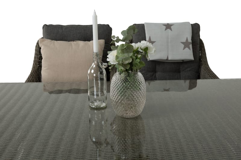 Marcus Spisebordssæt 200 + 4 Lænestole m Hynde - Grå - Havemøbler - Udendørsgruppe - Havesæt