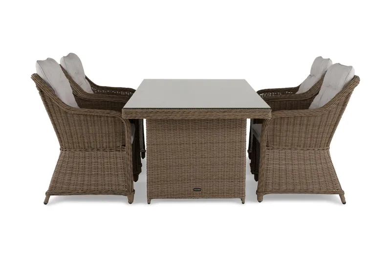 Marcus Spisebordssæt 200 + 4 Lænestole m Hynde, Natur