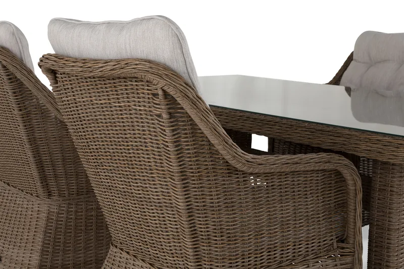 Marcus Spisebordssæt 200 + 4 Lænestole m Hynde - Natur - Havemøbler - Udendørsgruppe - Havesæt