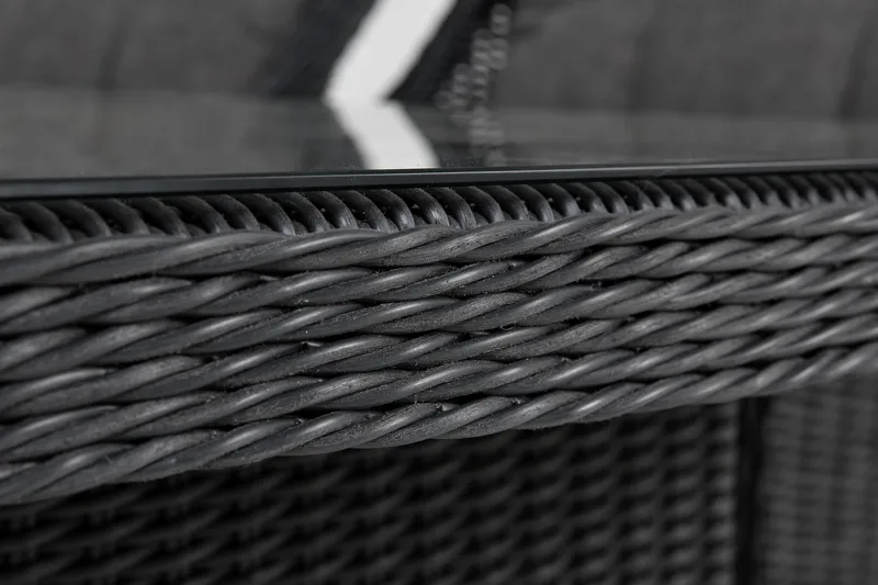 Marcus Spisebordssæt 200 + 4 Lænestole m Hynde - Sort - Havemøbler - Udendørsgruppe - Havesæt