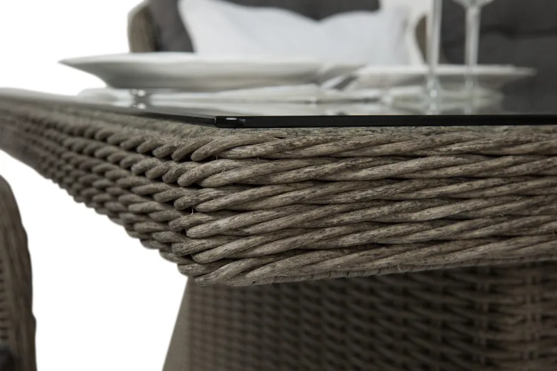 Marcus Spisebordssæt 200 + 6 Lænestole m Hynde - Grå - Havemøbler - Udendørsgruppe - Havesæt