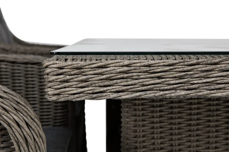 Marcus Spisebordssæt 200 + 6 Lænestole m Hynde - Grå - Havemøbler - Udendørsgruppe - Havesæt