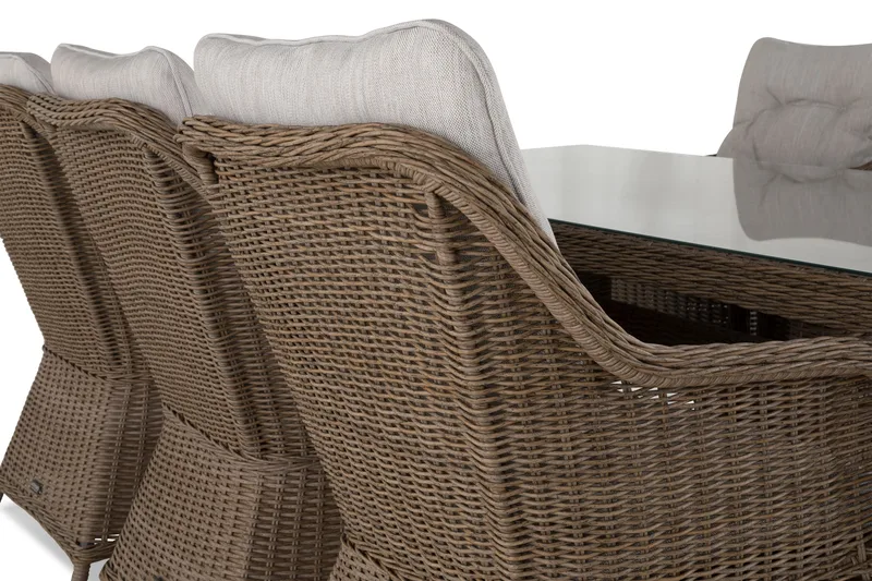 Marcus Spisebordssæt 200 + 6 Lænestole m Hynde - Natur - Havemøbler - Udendørsgruppe - Havesæt