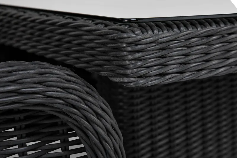 Marcus Spisebordssæt 200 + 6 Lænestole m Hynde - Sort - Havemøbler - Udendørsgruppe - Havesæt