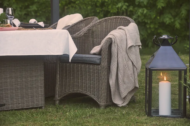 Marcus Spisebordssæt 200 + 6 Light Lænestole m Hynde - Grå - Havemøbler - Udendørsgruppe - Havesæt