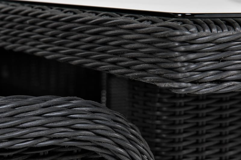 Marcus Spisebordssæt 200 + 6 Light Lænestole m Hynde - Sort - Havemøbler - Udendørsgruppe - Havesæt