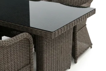 Marcus udendørs spisegruppe 160x90 cm med 4 Marcus Light udendørs lænestole - Grå - Havemøbler - Udendørsgruppe - Havesæt