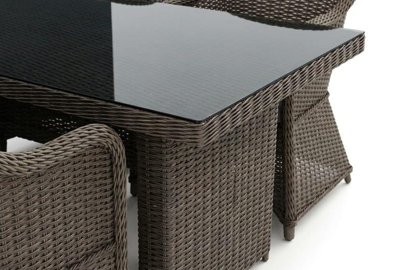 Marcus udendørs spisegruppe 160x90 cm med 4 Marcus Light udendørs lænestole - Grå - Havemøbler - Udendørsgruppe - Havesæt