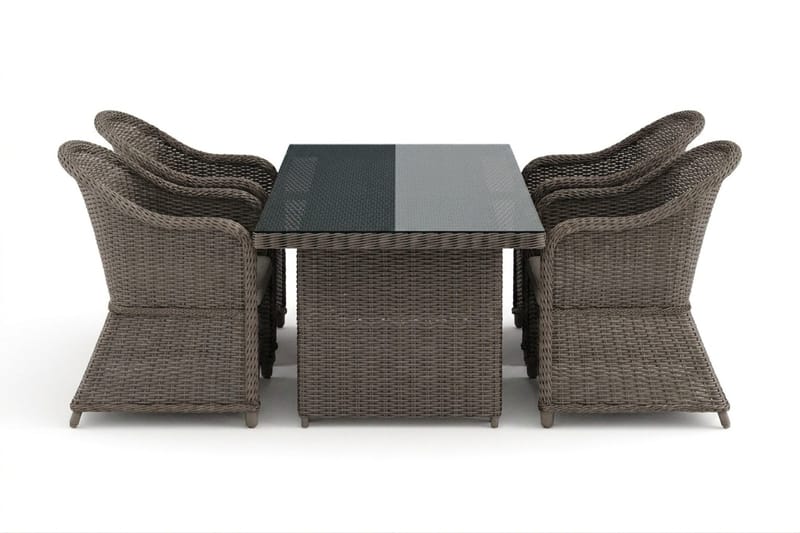 Marcus udendørs spisegruppe 160x90 cm med 4 Marcus Light udendørs lænestole - Grå - Havemøbler - Udendørsgruppe - Havesæt